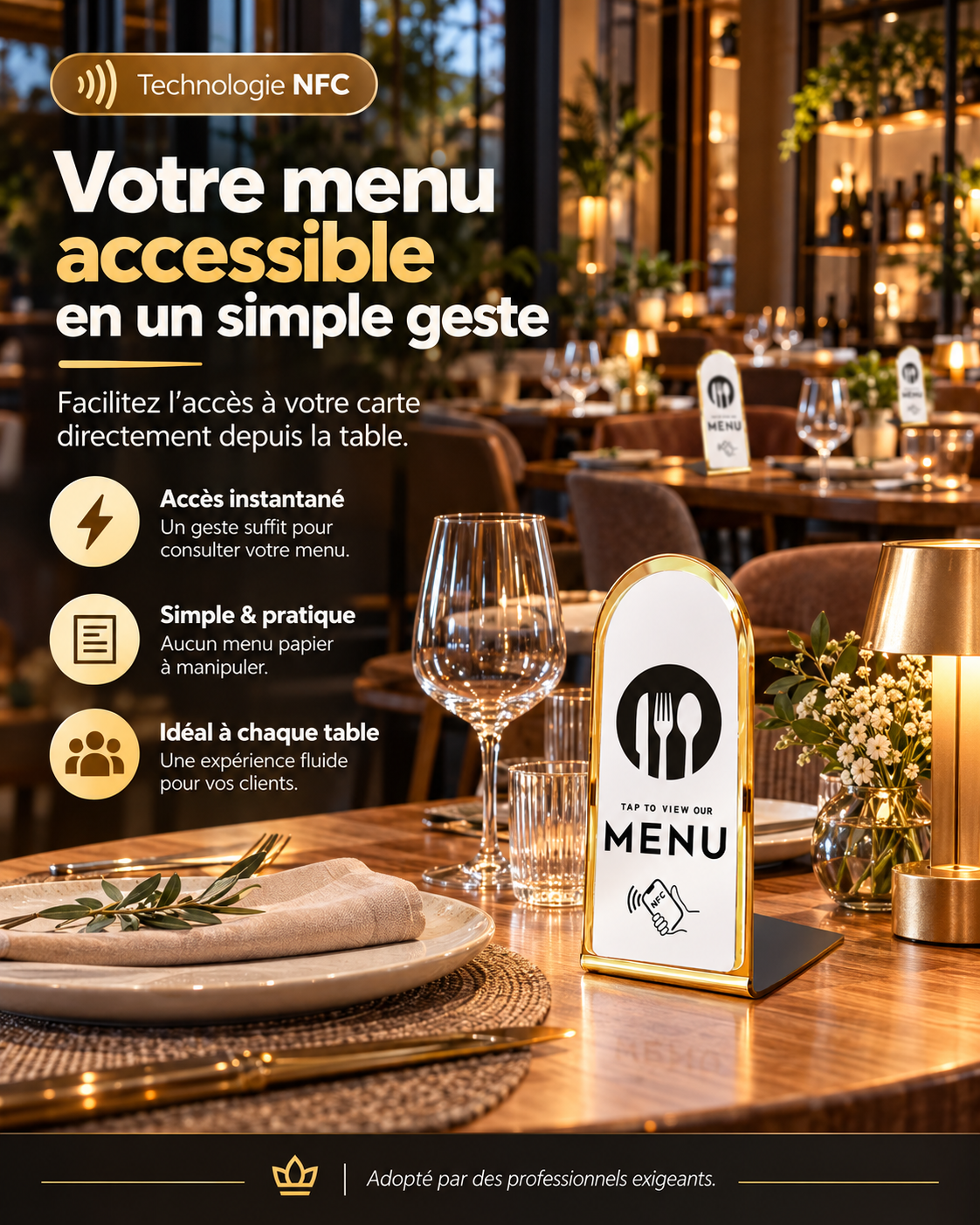 Présentoirs NFC menu restaurant – Cardavis