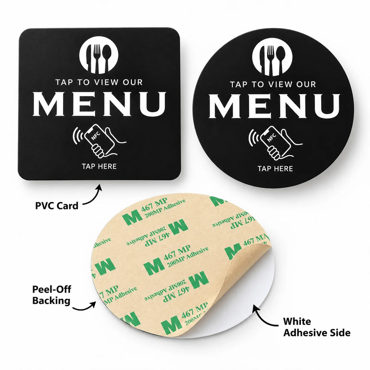 Autocollant NFC menu pour table de restaurant, vue 4 – Cardavis