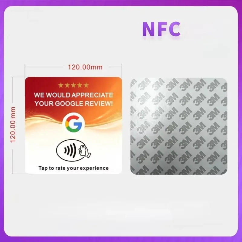 Plaque NFC avis Google autocollante, vue 3 – Cardavis