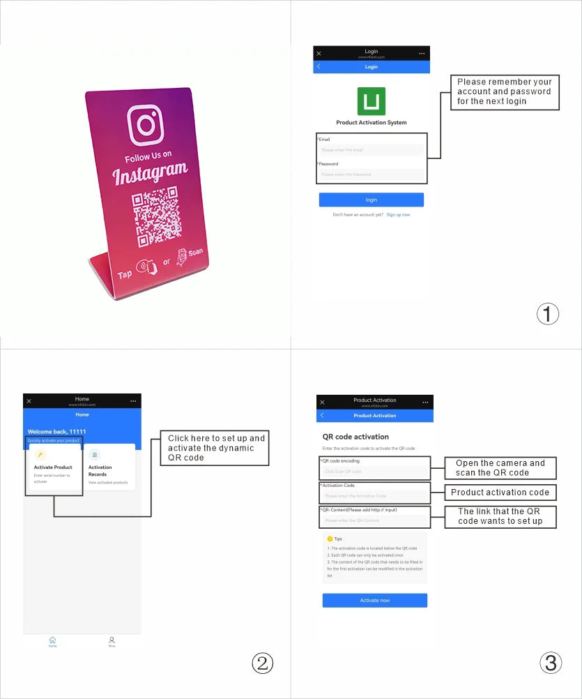 Présentoir NFC + QR code avec support, mode d'emploi – Cardavis