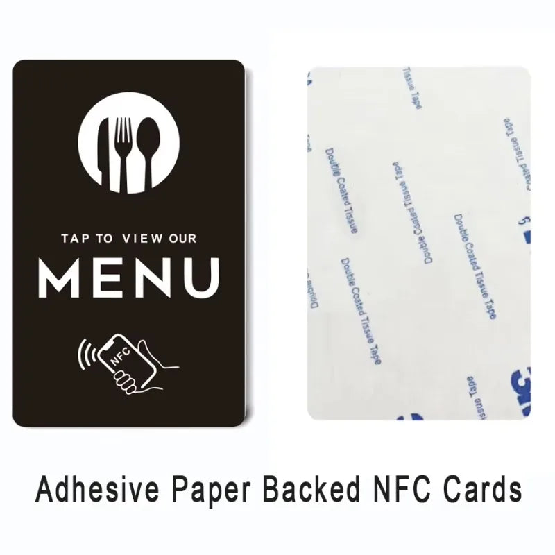 Carte menu NFC adhésive format carte de crédit, vue 3 – Cardavis