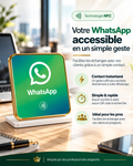 Présentoir de table NFC WhatsApp à contour doré – Cardavis
