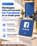 Présentoir de table NFC Facebook à contour doré – Cardavis