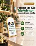 Présentoir NFC arrondi avis TripAdvisor à contour doré – Cardavis