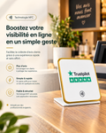 Présentoir de table NFC avis Trustpilot à contour doré – Cardavis