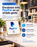 Présentoir de table NFC PayPal à contour doré – Cardavis