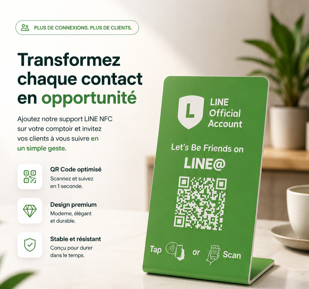 Présentoir NFC + QR code LINE – Cardavis