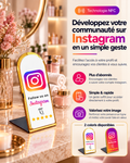 Présentoir NFC arrondi Instagram à contour doré – Cardavis