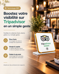 Présentoir de table NFC avis TripAdvisor à contour doré – Cardavis
