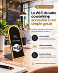 Présentoir NFC arrondi WiFi à contour doré – Cardavis