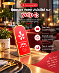 Présentoir NFC arrondi avis Yelp à contour doré – Cardavis
